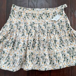 Avec Les Filles Cream Floral Skirt